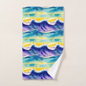 Moderne niedliche Sommersonne Blau Gelb Badhandtuch Set (Handtuch)