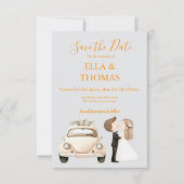 Moderne Niedliche Studentenblume Text Save The Date (Vorderseite)