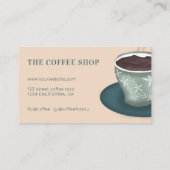 Moderne niedliche Tasse eines grünen Kaffeehauses Visitenkarte (Rückseite)