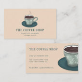Moderne niedliche Tasse eines grünen Kaffeehauses Visitenkarte (Vorne/Hinten)