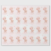 Moderne Niedliche Teddy Bear Pattern Girl Babydusc Geschenkpapier (Flach)