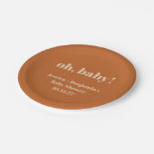 Moderne Niedliche Terracotta Kinderdusche Individu Pappteller (Schrägansicht)