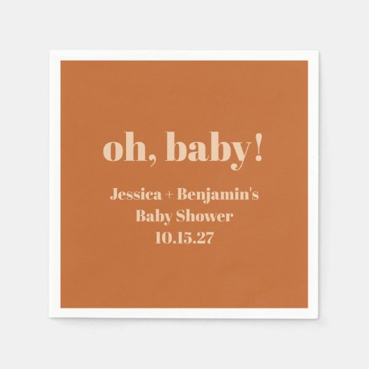 Moderne Niedliche Terracotta Kinderdusche Individu Serviette (Vorderseite)