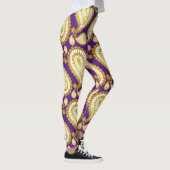 Moderne Niedliche Trendy Elegante Golden Xmas Lila Leggings (Rechts)