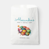 Moderne Niedliche türkisfarbene Macarons Wasserfar Geschenktütchen (Vorderseite)