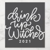 Moderne Niedliche Typografie Funny Halloween Zitat Weinetikett (Einzelnes Label)