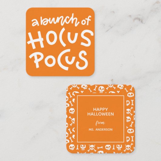 Moderne Niedliche Typografie Hocus Pocus Halloween Begleitkarte (Vorne/Hinten)