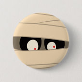 Moderne Niedliche Typografie Mummy Monster Hallowe Button (Vorderseite)