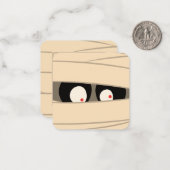 Moderne Niedliche Typografie Mummy Monster Hallowe Mitteilungskarte (Vorderseite/Rückseite Beispiel)