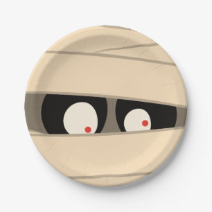 Moderne Niedliche Typografie Mummy Monster Hallowe Pappteller