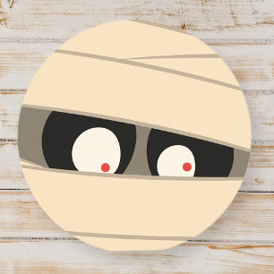 Moderne Niedliche Typografie Mummy Monster Hallowe Runder Aufkleber