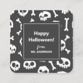 Moderne Niedliche Typografie White Skull Happy Hal Begleitkarte (Rückseite)