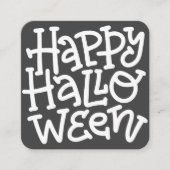 Moderne Niedliche Typografie White Skull Happy Hal Begleitkarte (Vorderseite)