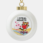 Moderne Niedliche Valentingebäcke Keramik Kugel-Ornament (Vorderseite)