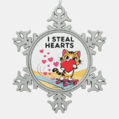 Moderne Niedliche Valentingebäcke Schneeflocken Zinn-Ornament (Vorderseite)