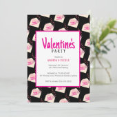 Moderne Niedliche Valentinische Party Einladung (Stehend Vorderseite)