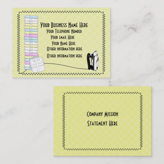 Moderne Niedliche Wäscherei Bügelservice Business Visitenkarte (Vorne/Hinten)