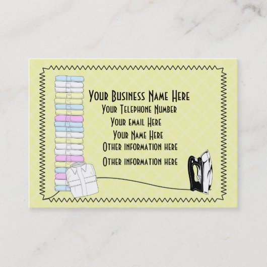 Moderne Niedliche Wäscherei Bügelservice Business Visitenkarte (Vorderseite)