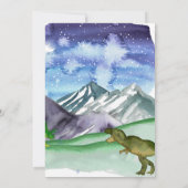 Moderne Niedliche Wasserfarbe Dinosaurier Grün Geb Einladung (Rückseite)