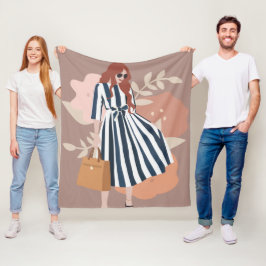 Moderne niedliche Wasserfarbe niedliche Mädchen ro Fleecedecke