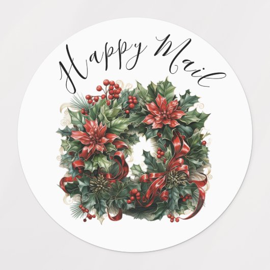 Moderne Niedliche Watercolor Weihnachtswünsche Etiketten (Design 2)