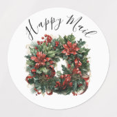 Moderne Niedliche Watercolor Weihnachtswünsche Etiketten (Design 1)