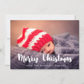 Moderne Niedliche Weihnachtsfotokarte Feiertagskarte (Vorderseite)
