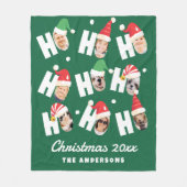 Moderne Niedliche Weihnachtsmannmützen Neun Fotos Fleecedecke (Vorderseite)