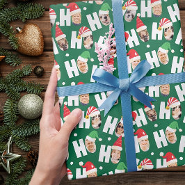 Moderne Niedliche Weihnachtsmannmützen Neun Fotos Geschenkpapier