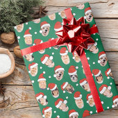 Moderne Niedliche Weihnachtsmannmützen Neun Fotos Geschenkpapier