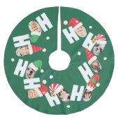 Moderne Niedliche Weihnachtsmannmützen Neun Fotos Polyester Weihnachtsbaumdecke (Vorderseite)