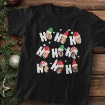 Moderne Niedliche Weihnachtsmannmützen Neun Fotos T-Shirt<br><div class="desc">Dieses einfache und moderne Design besteht aus spielerischer Schrift-Typografie.</div>