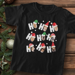 Moderne Niedliche Weihnachtsmannmützen Neun Fotos T-Shirt