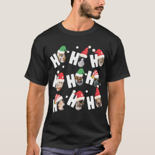 Moderne Niedliche Weihnachtsmannmützen Neun Fotos T-Shirt