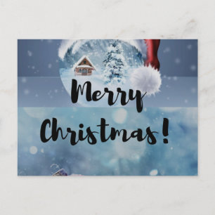 Moderne niedliche Weihnachtsrinder Feiertagspostkarte