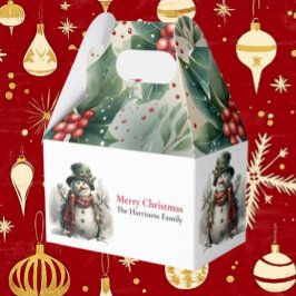 Moderne Niedliche Weihnachtsschneedecke in Aquarel Geschenkschachtel