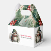 Moderne Niedliche Weihnachtsschneedecke in Aquarel Geschenkschachtel (Vorderseite)
