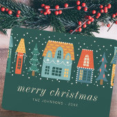 Moderne Niedliche Weihnachtsschneewelt Feiertagskarte