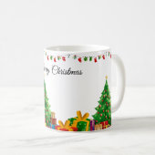 Moderne niedliche Weihnachtsschrift santa Kaffeetasse (VorderseiteRechts)