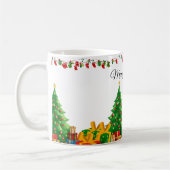 Moderne niedliche Weihnachtsschrift santa Kaffeetasse (Links)