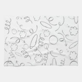 Moderne, niedliche, weiße und graue Grafik zeichne Geschirrtuch (Horizontal)