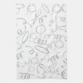 Moderne, niedliche, weiße und graue Grafik zeichne Geschirrtuch (Vertikal)