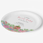 Moderne Niedliche Wild Berry Sweet Baby Dusche Pappteller (Schrägansicht)