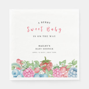 Moderne Niedliche Wild Berry Sweet Baby Dusche Serviette