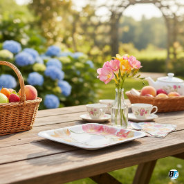Moderne Niedliche Wildblume Garden Grüne Kinderdus Pappteller