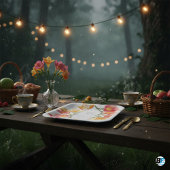 Moderne Niedliche Wildblume Garden Grüne Kinderdus Pappteller