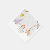 Moderne Niedliche Wildtiere 1. Geburtstag Serviette (Ecke)