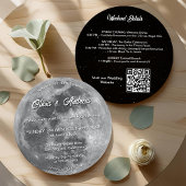 Moderne Night Sky QR Code Vollmond Hochzeit Einladung