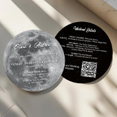 Moderne Night Sky QR Code Vollmond Hochzeit Einladung