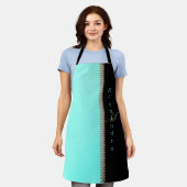 Moderne Noir-Spitzen- und Zipper-Illusion Schürze (Getragen)